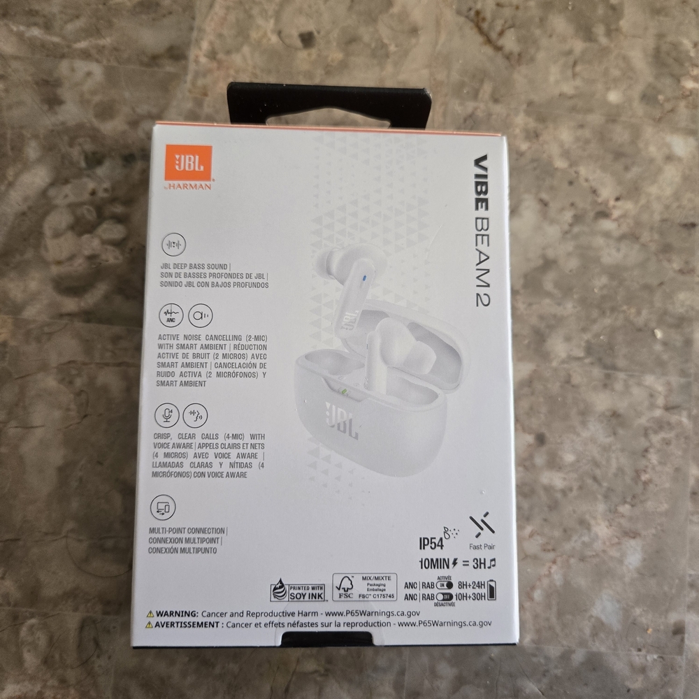 JBL Vibe Beam 2 True Wireless Earbuds - White - Picture 2 of 2